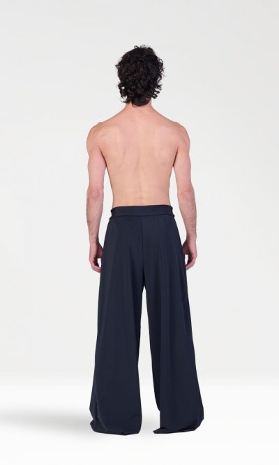 Pantaloni Larghi con Pieghe Laterali