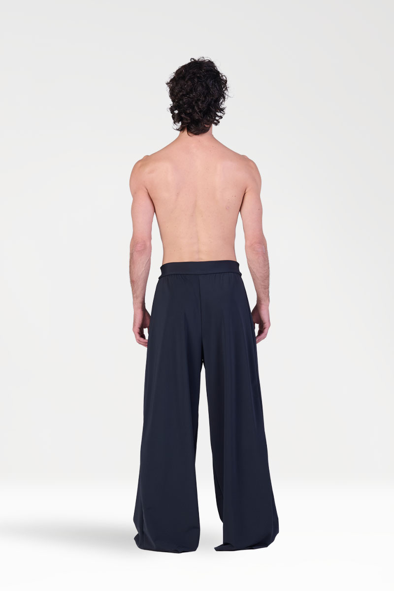 Pantaloni Larghi con Pieghe Laterali