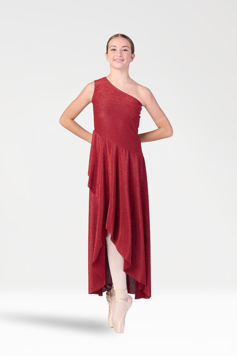 Vestito Monospalla con Gonna a Portafoglio