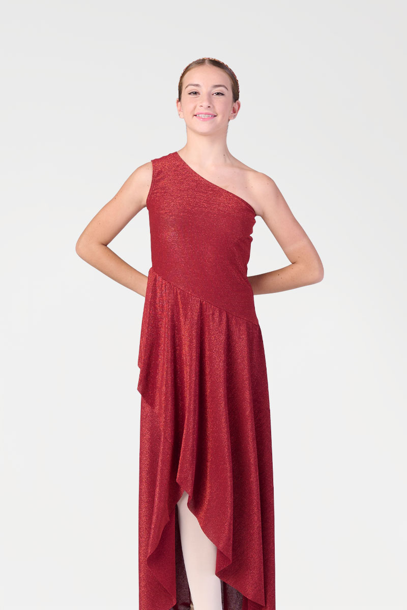 Vestito Monospalla con Gonna a Portafoglio
