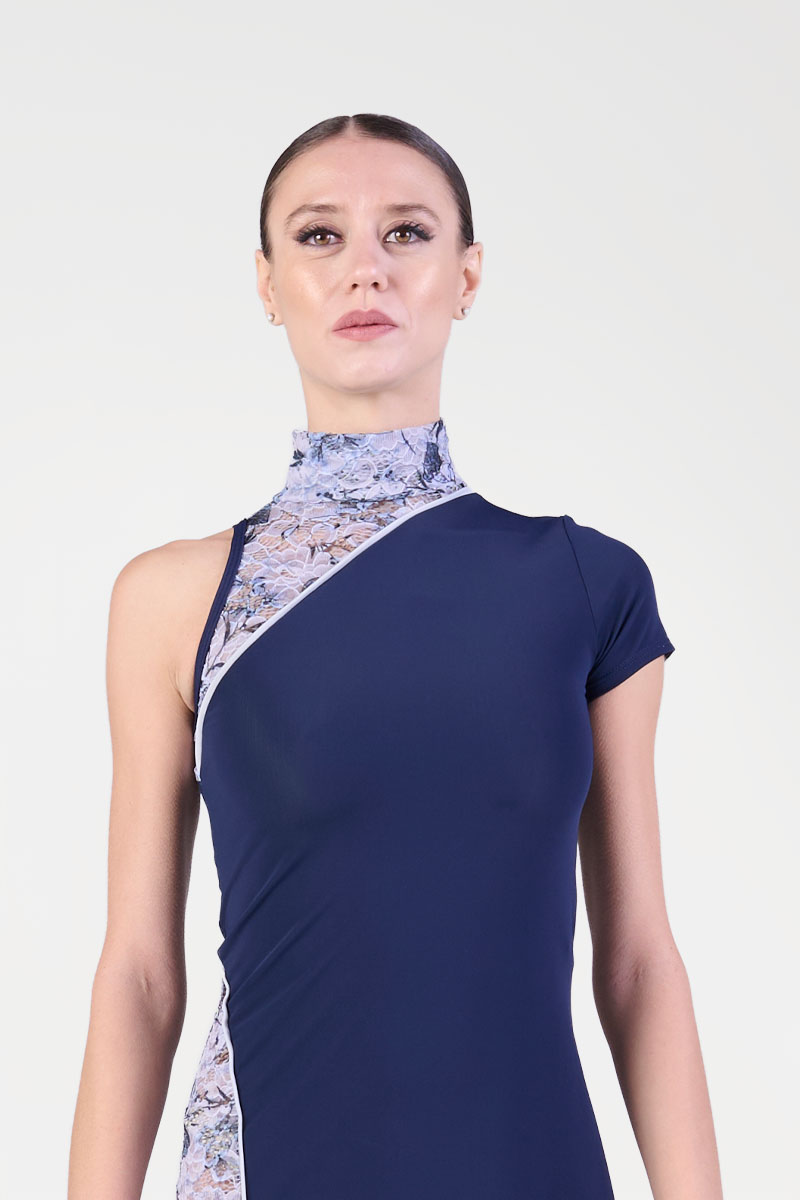 Vestito Lungo con Manica Asimmetrica
