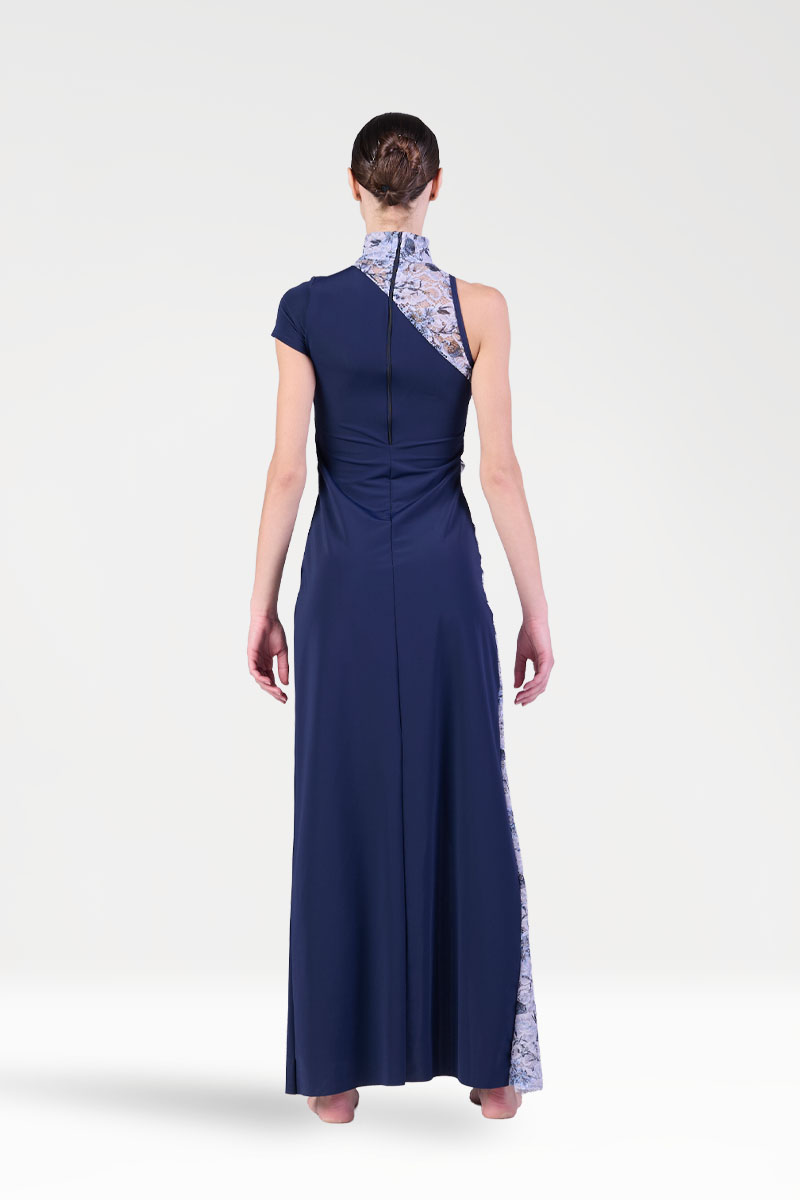 Vestito Lungo con Manica Asimmetrica