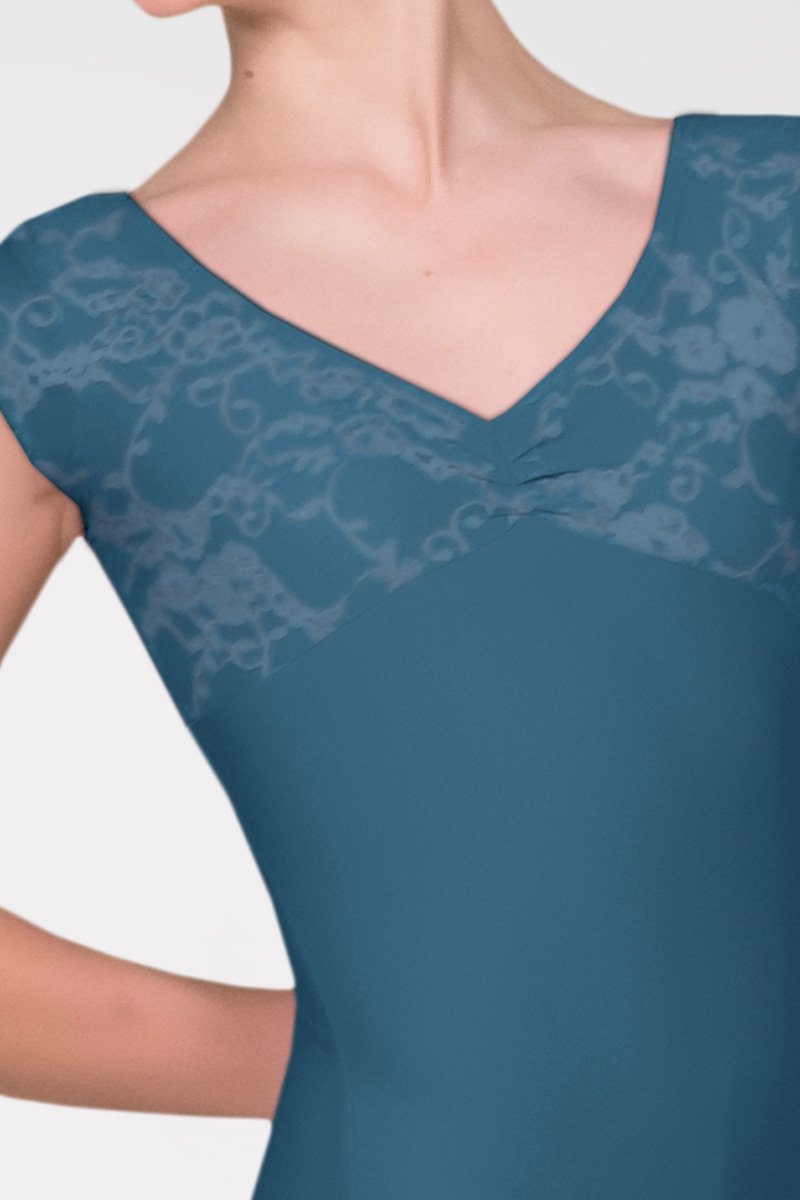 Short Sleeves Leotard with Curl