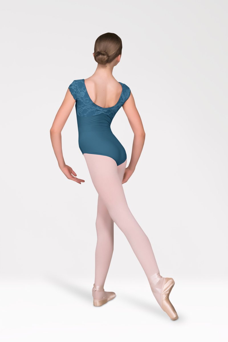 Short Sleeves Leotard with Curl
