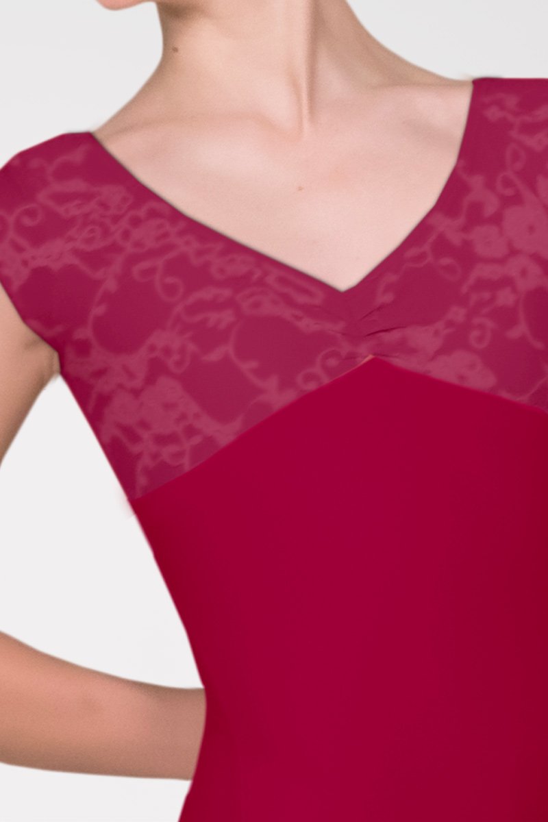 Short Sleeves Leotard with Curl
