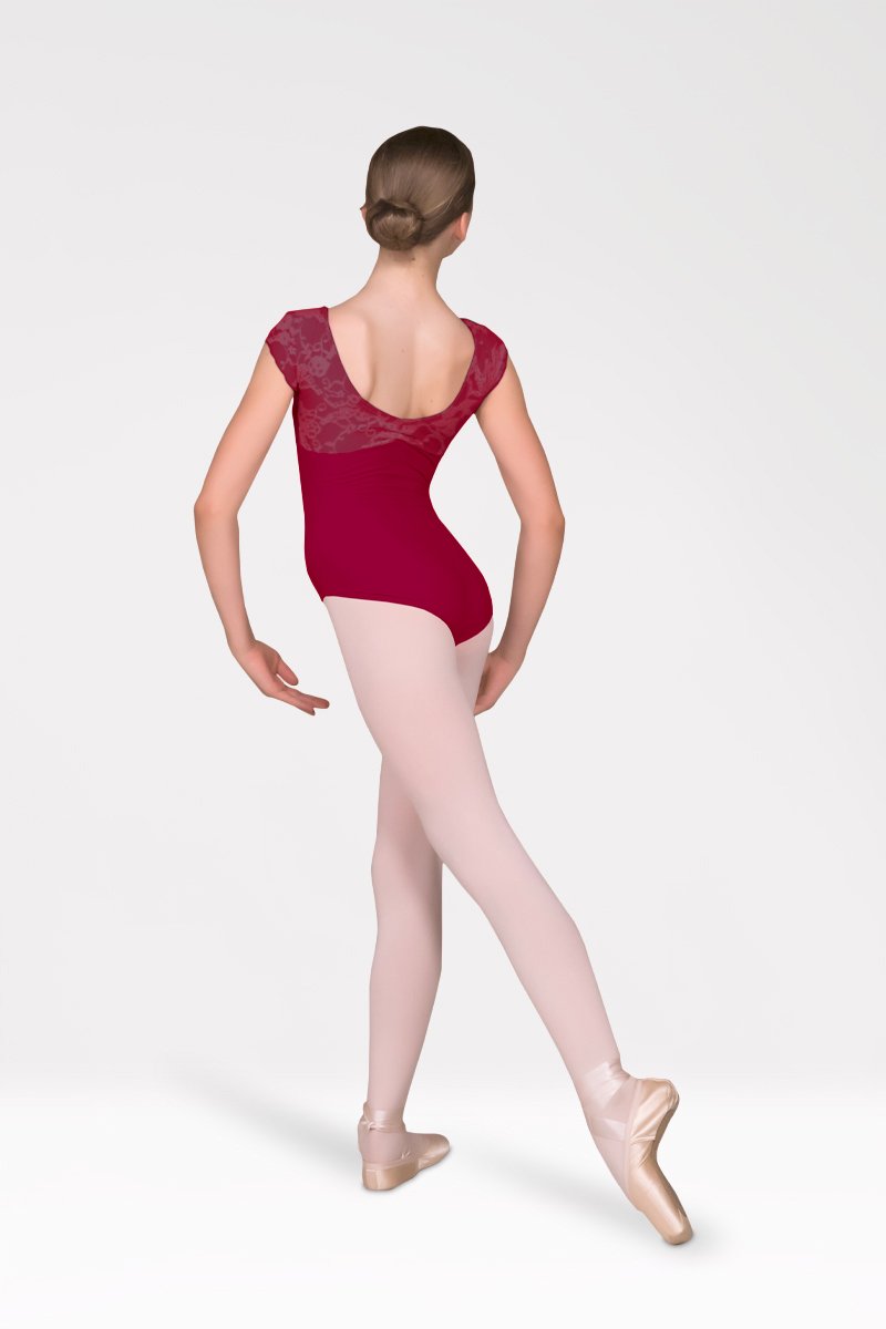 Short Sleeves Leotard with Curl
