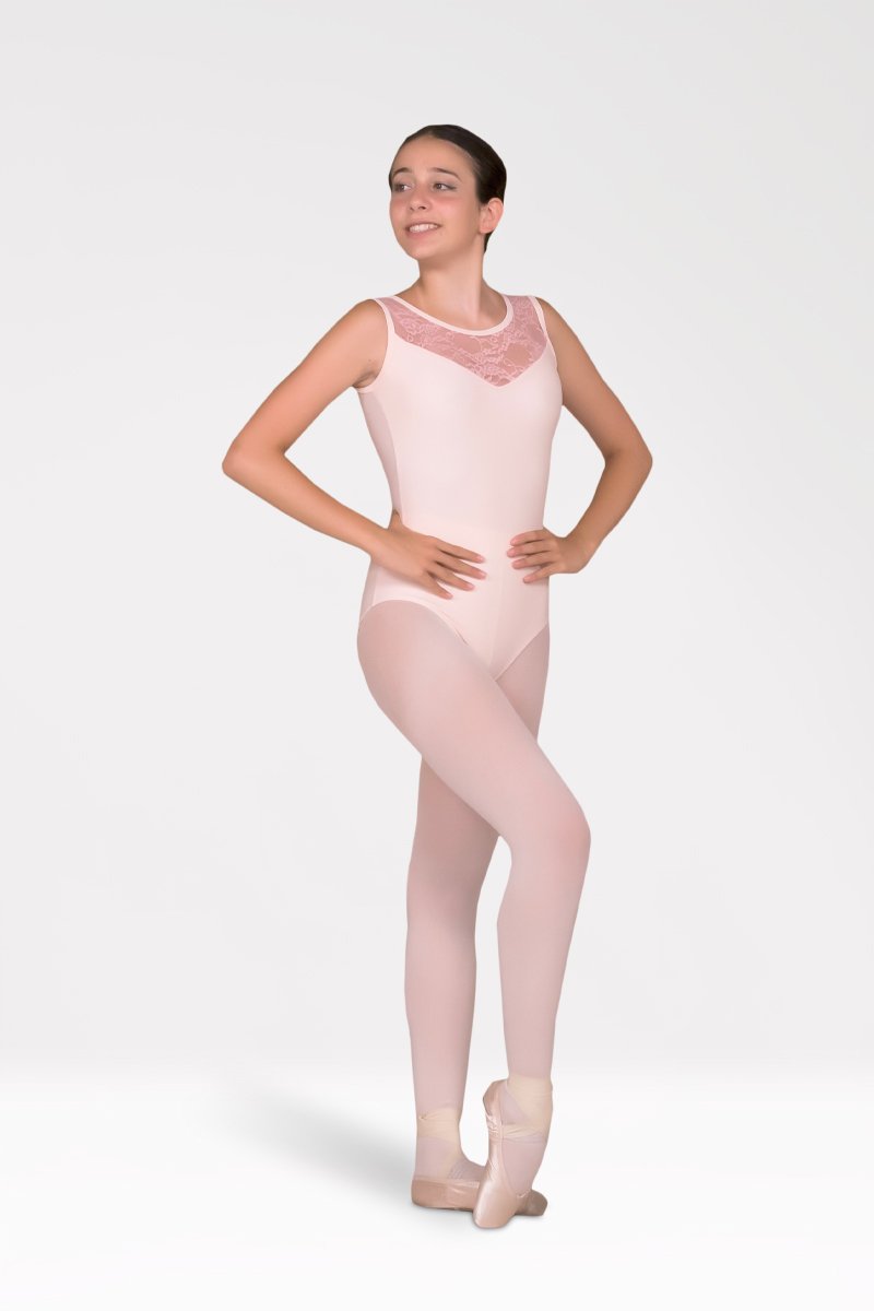 Tank Leotard with Lace Inserts