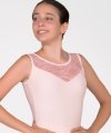 Tank Leotard with Lace Inserts