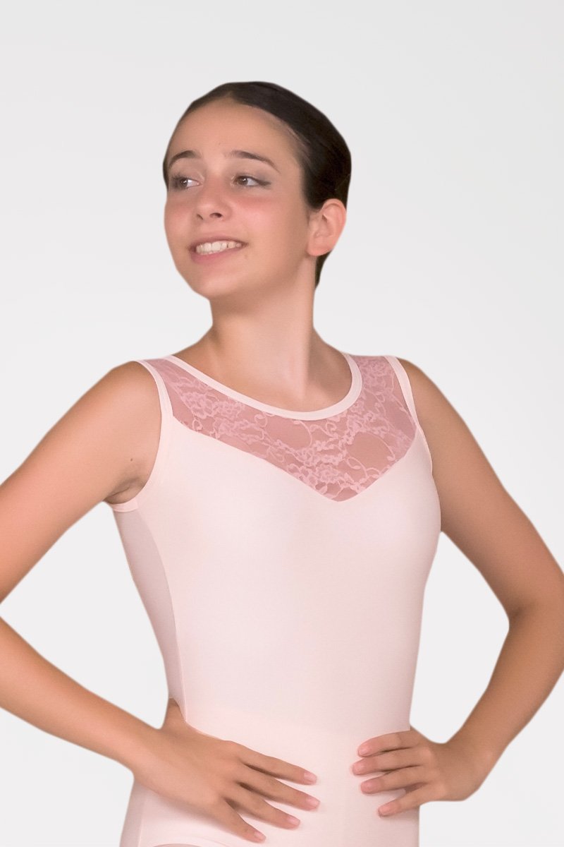 Tank Leotard with Lace Inserts