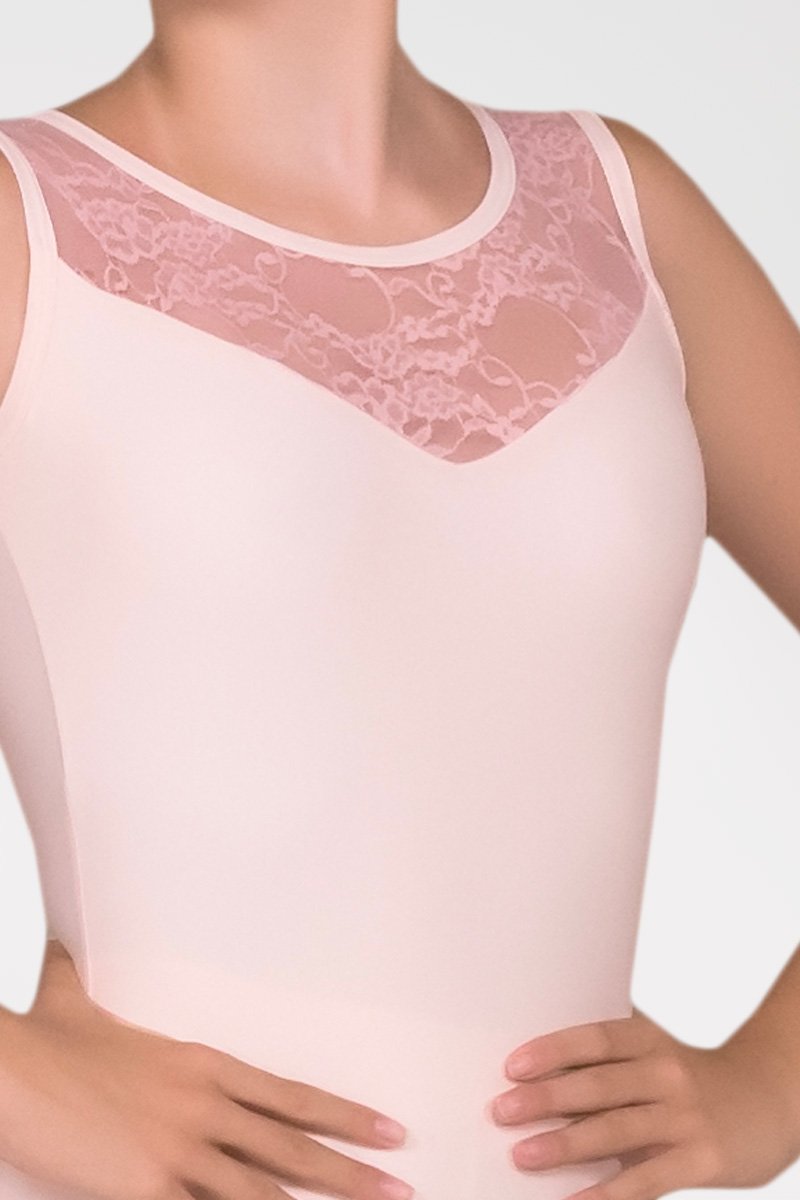 Tank Leotard with Lace Inserts