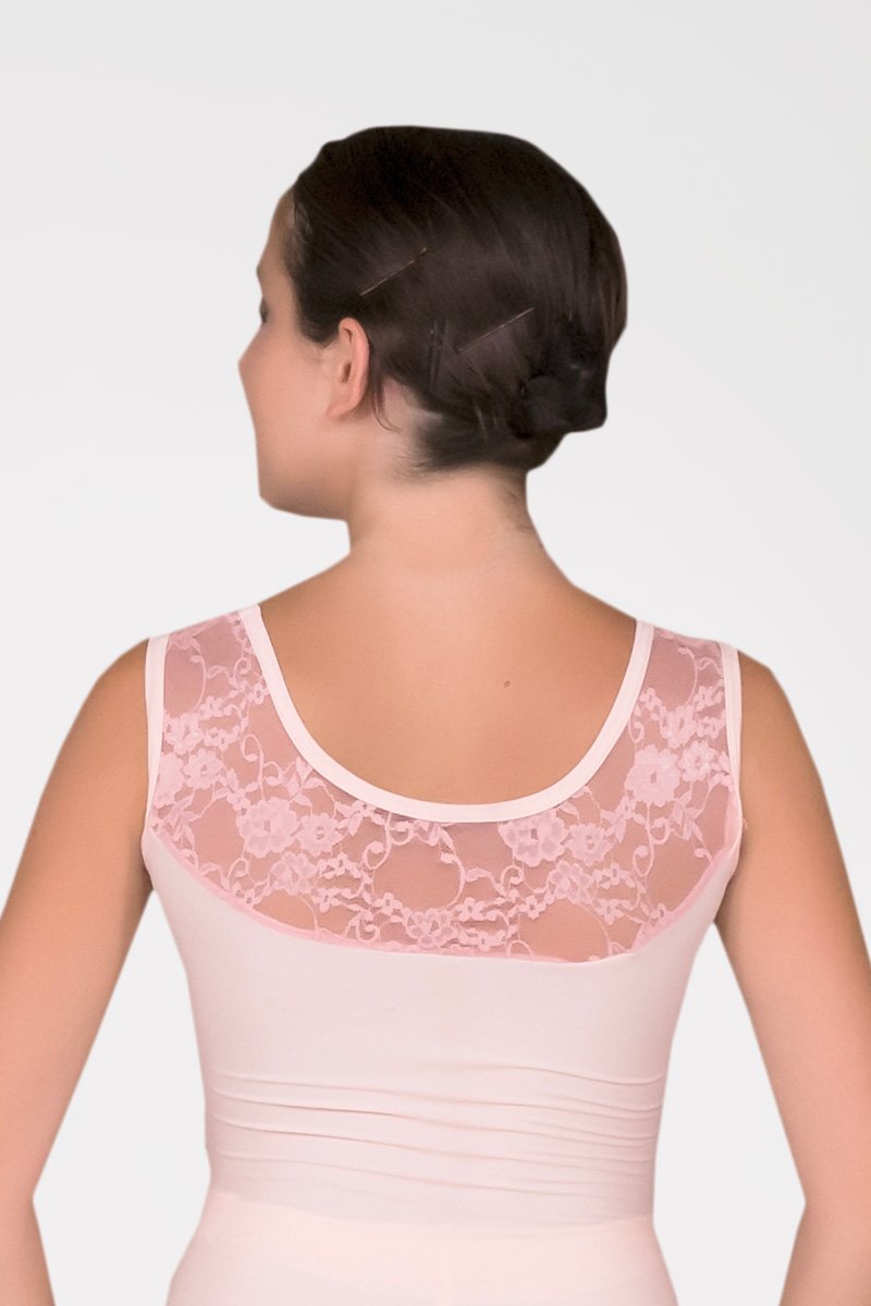 Tank Leotard with Lace Inserts