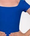 Short Sleeves Leotard with Square Neckline