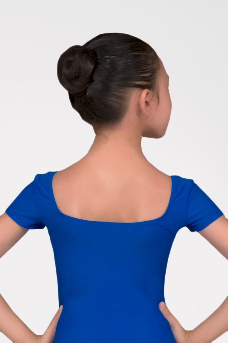 Short Sleeves Leotard with Square Neckline
