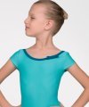 Short Sleeve Leotard with Neckline Bow