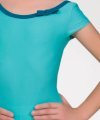 Short Sleeve Leotard with Neckline Bow