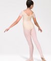 Short Sleeve Leotard with Boat Neckline
