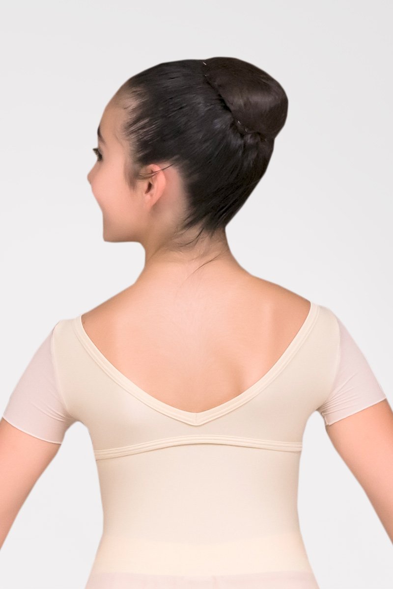 Short Sleeve Leotard with Boat Neckline
