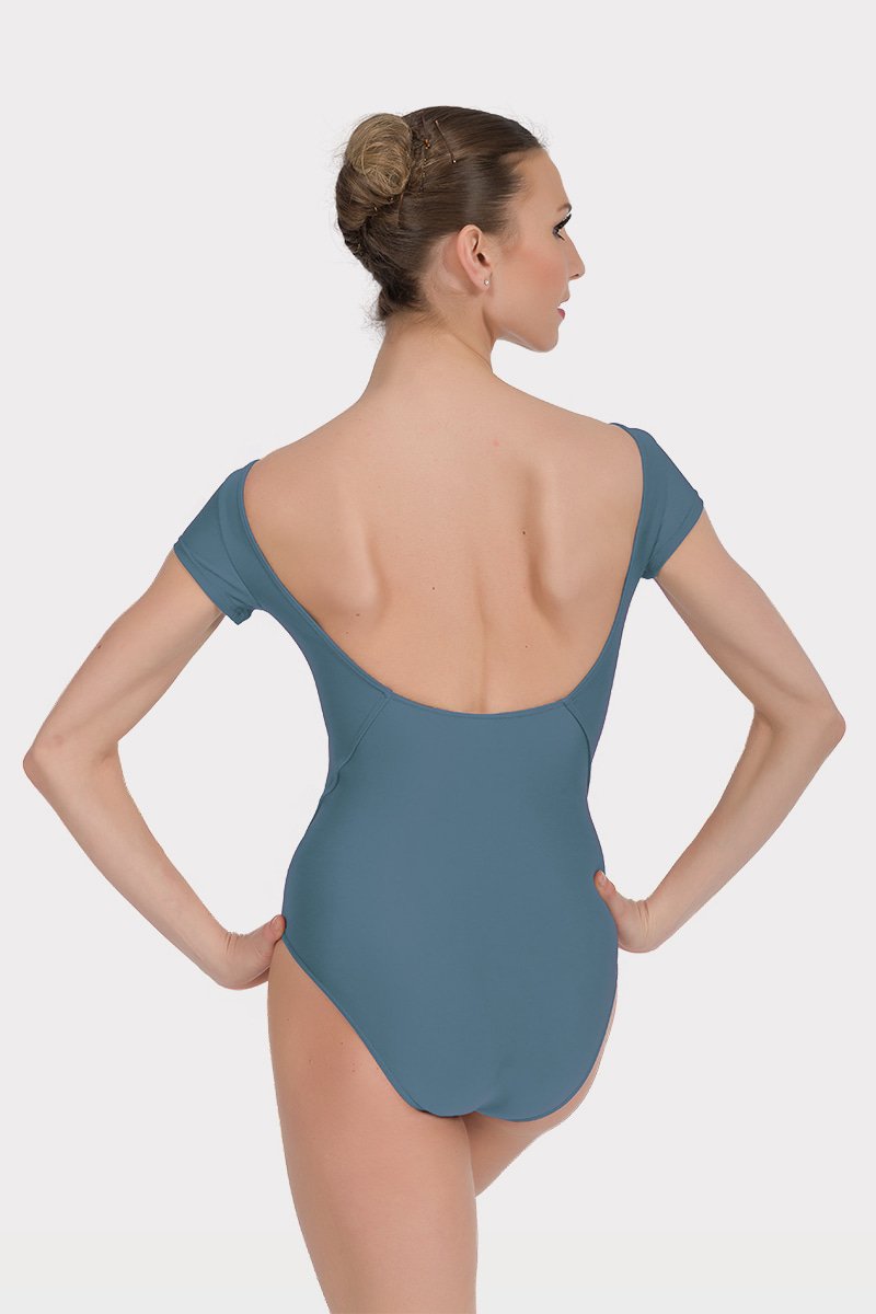 Short Sleeve Leotard with Back Neckline