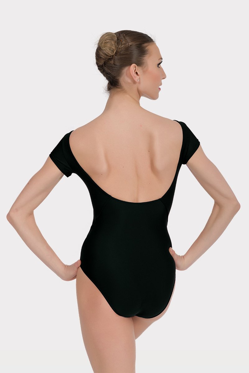 Short Sleeve Leotard with Back Neckline